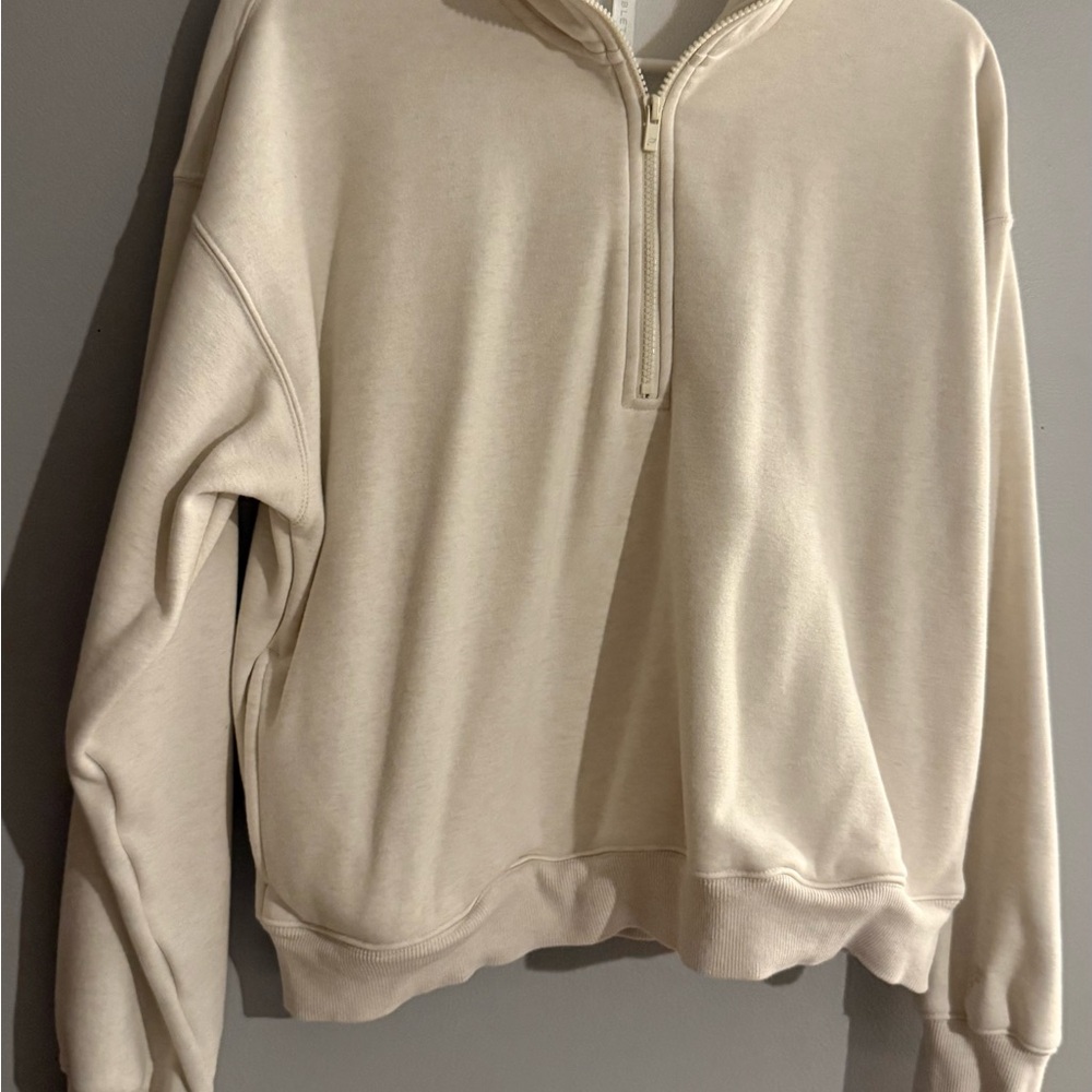 Fabletics Cream Zip-Up Jacket